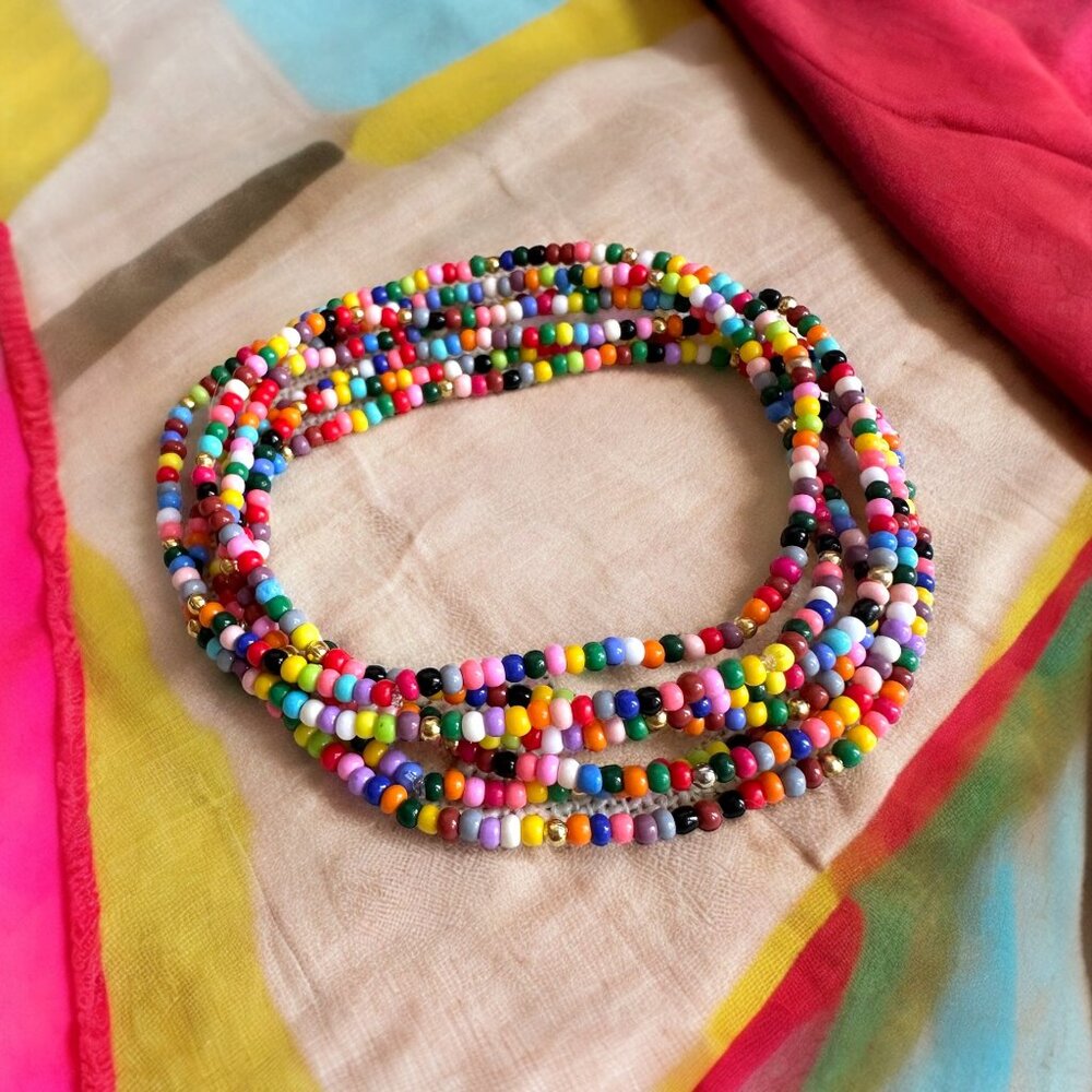 HANDMADE Colorful Seed bead beaded stretchy bracelet stack